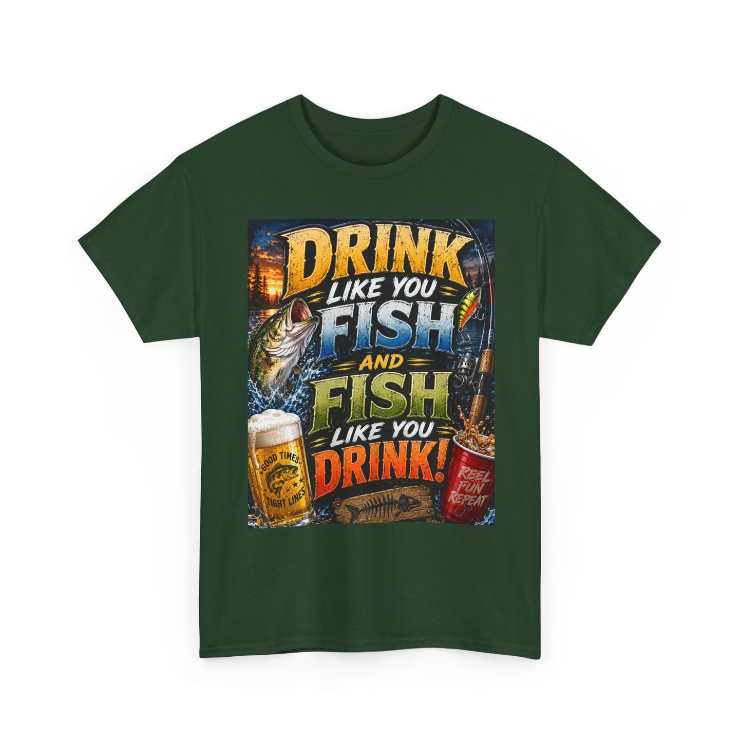 Drink Like You Fish T‑Shirt — Fishing & Beer Graphic Tee