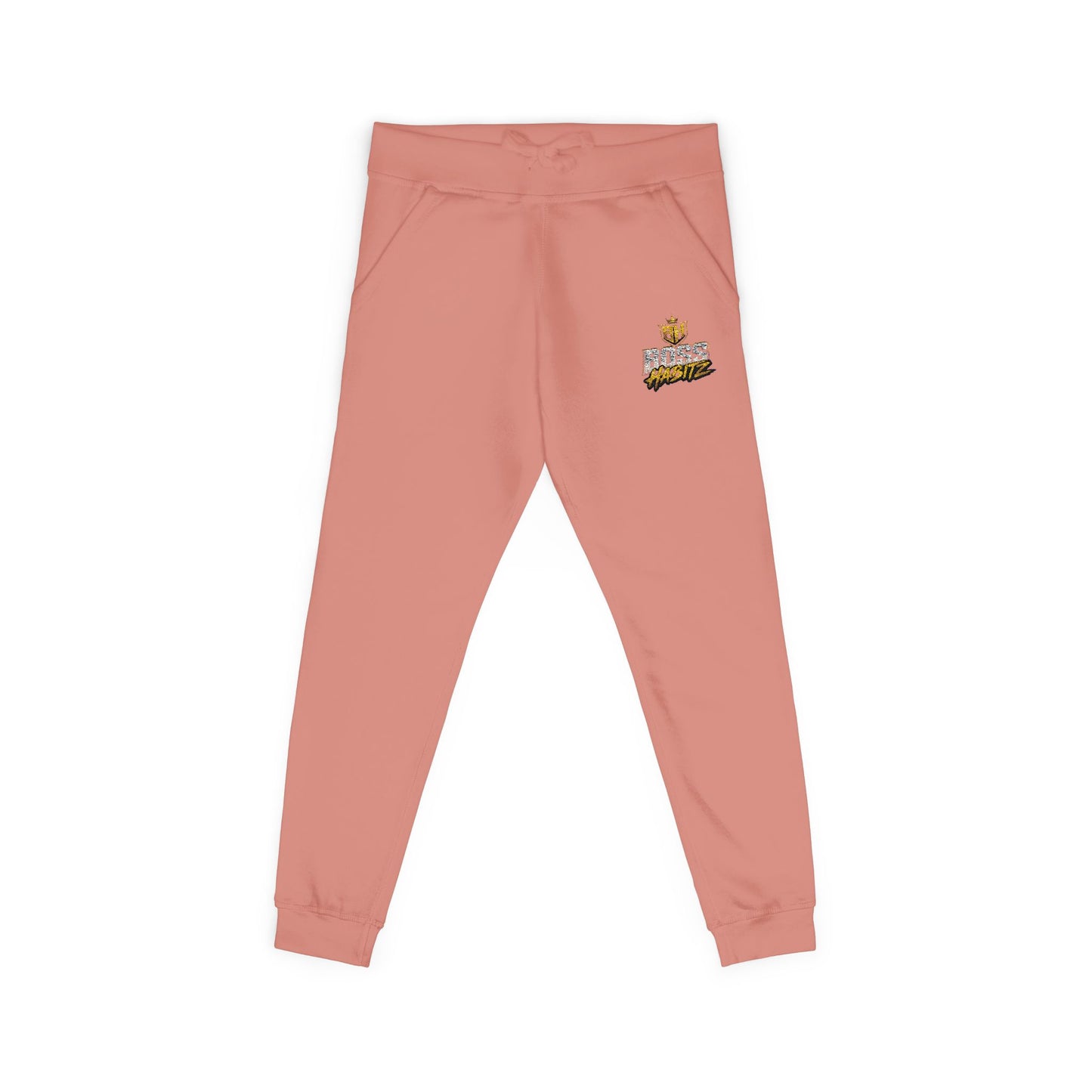 Embroidered White Fleece Sweatpants — Cozy 'Good Vibes' Accent