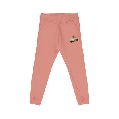 Embroidered White Fleece Sweatpants — Cozy 'Good Vibes' Accent