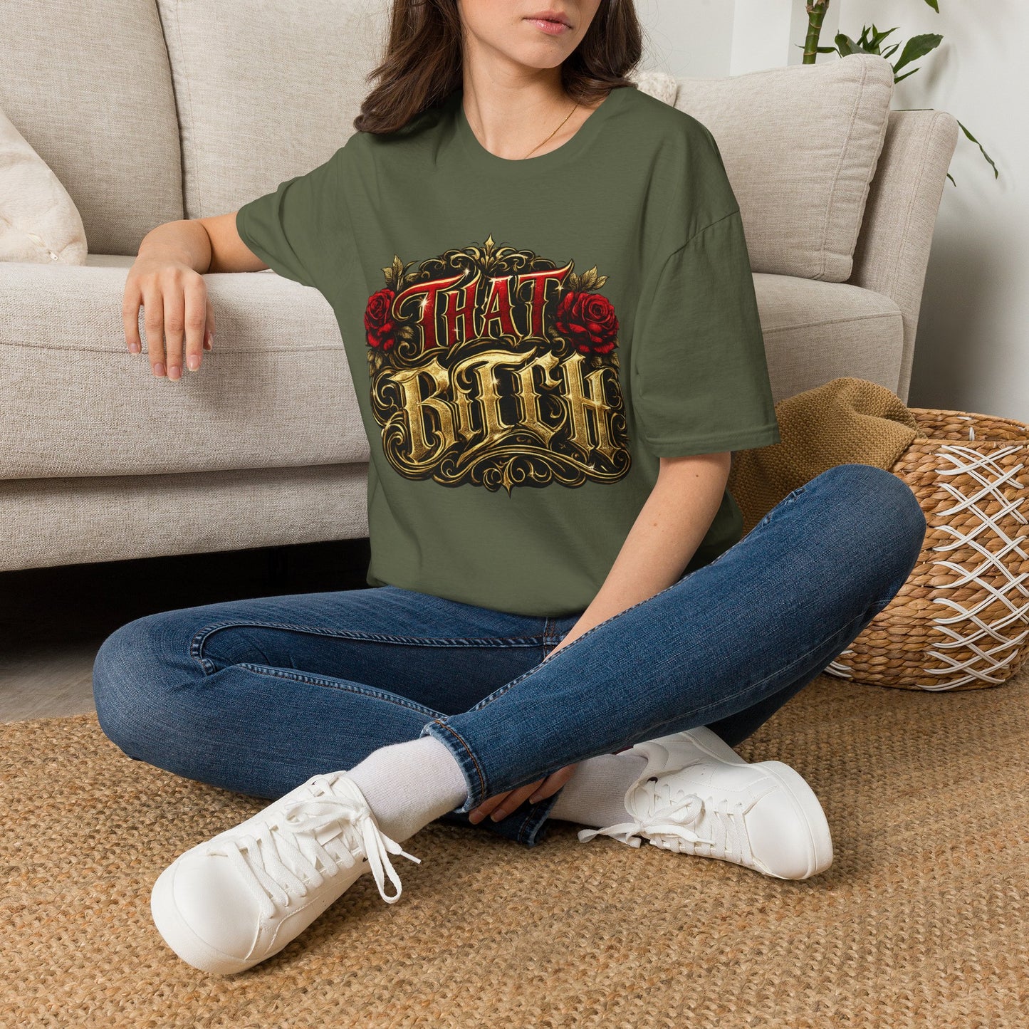 "That Bitch" Vintage Rose Graphic T-Shirt