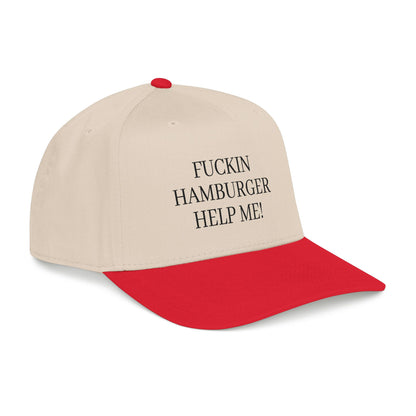 Embroidered 'Fuckin Hamburger Help Me!' Baseball Cap