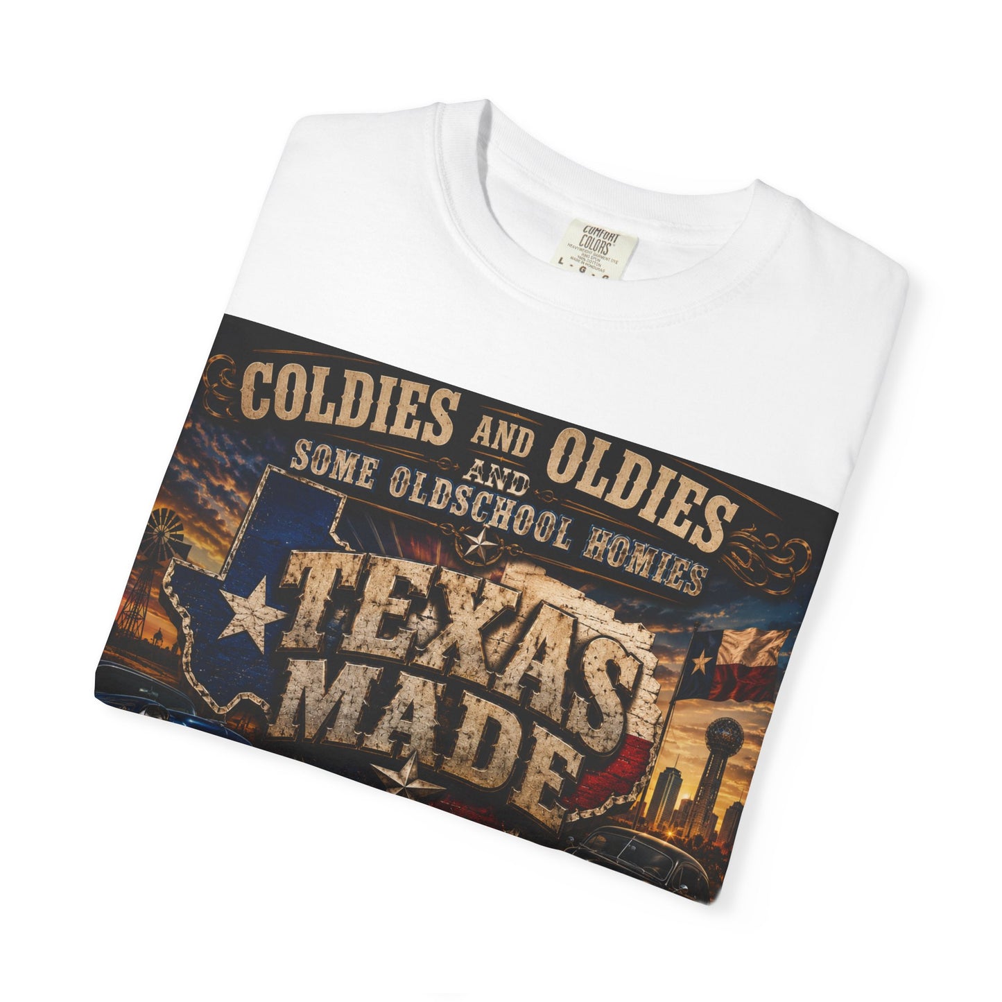 Texas Made Vintage Car T-Shirt — "Hello Motha Fuckaaaa" Back Print