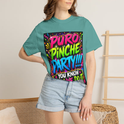 Puro Pinche Party T-Shirt — Neon Fiesta Graphic Tee (You Know How We Do It)