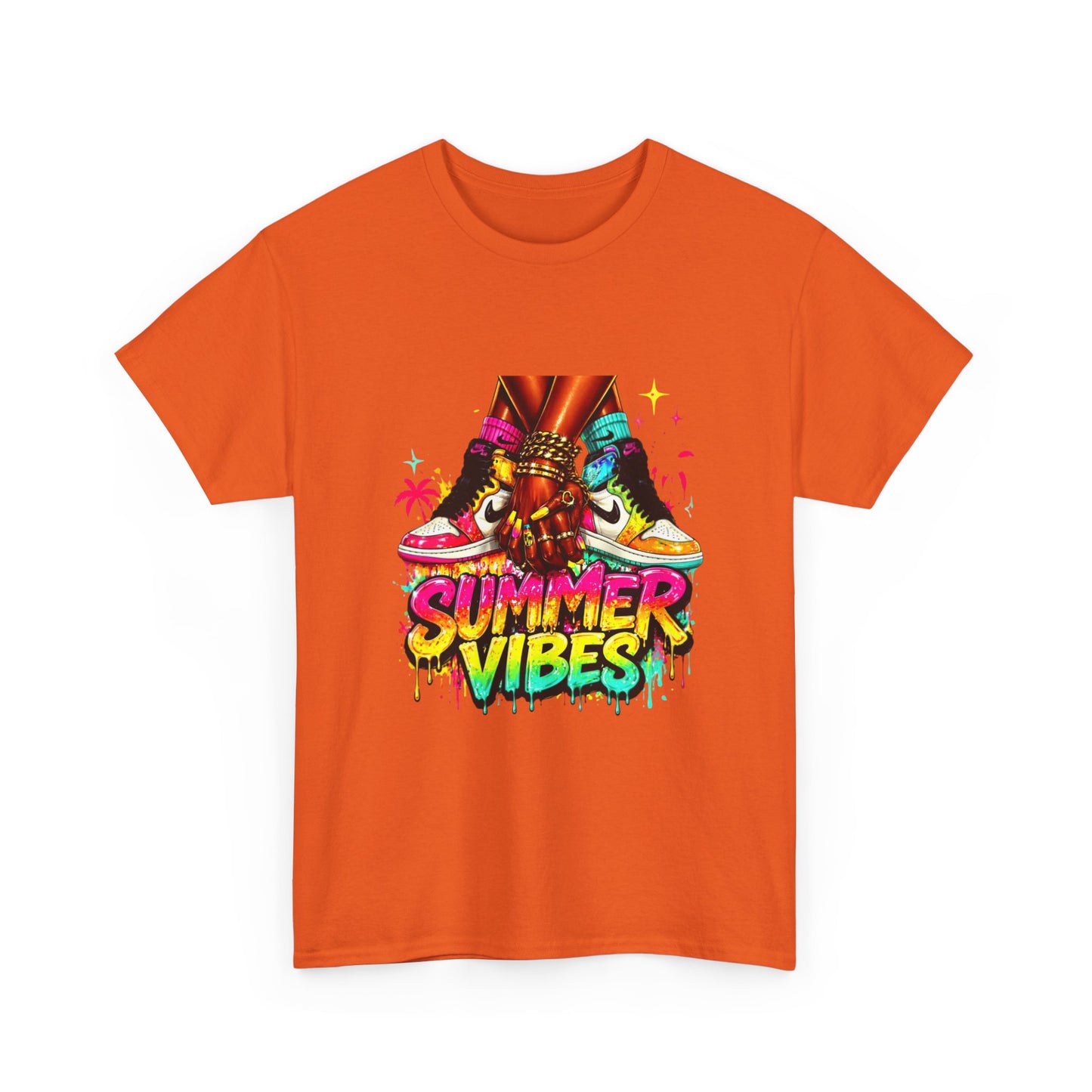 Summer Vibes T-Shirt — Colorful Tropical Skateboard Graphic Tee