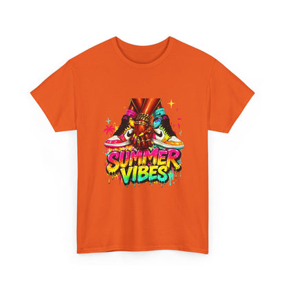 Summer Vibes T-Shirt — Colorful Tropical Skateboard Graphic Tee