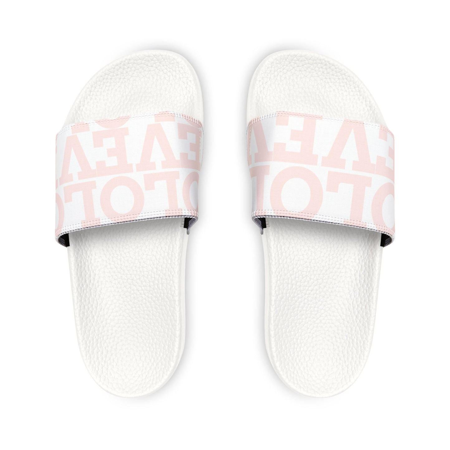 Youth Slide Sandals — Pink Logo Removable-Strap Comfort Slides