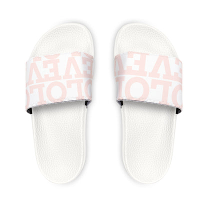 Youth Slide Sandals — Pink Logo Removable-Strap Comfort Slides