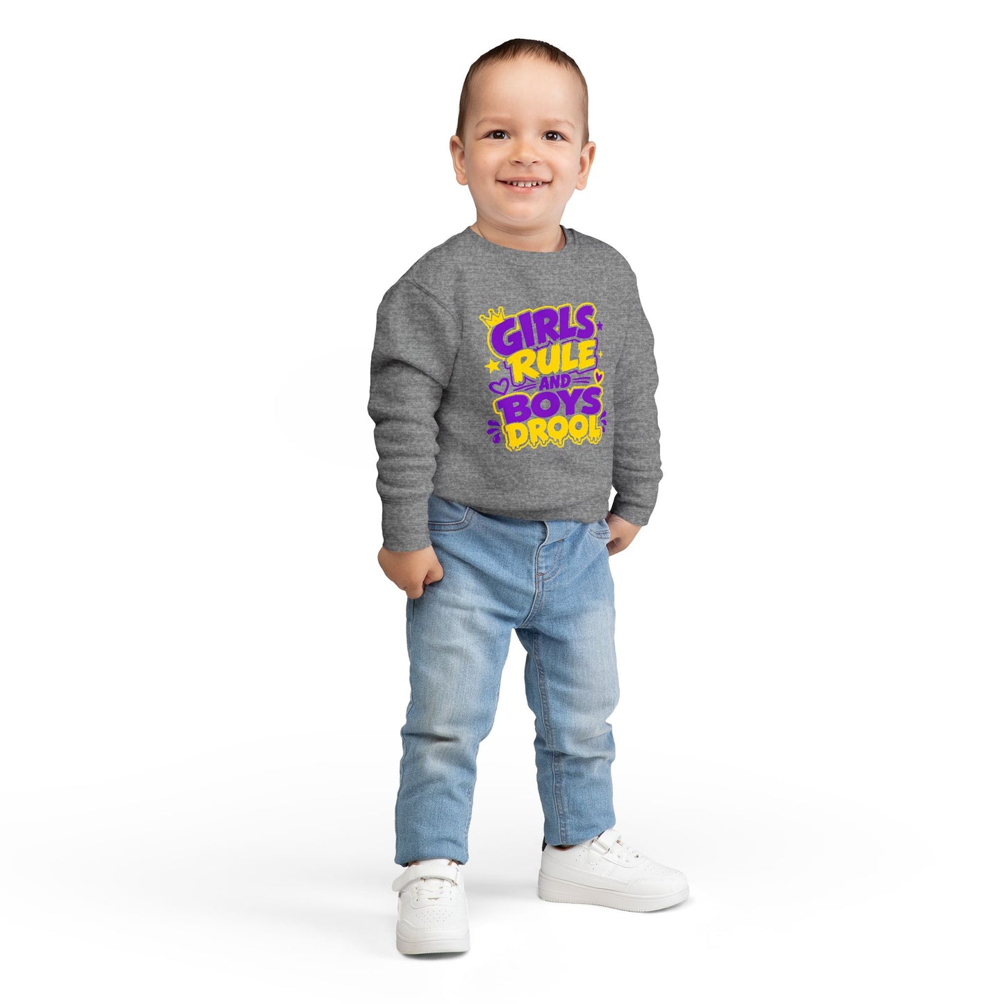 Girls Rule and Boys Drool Toddler Sweatshirt