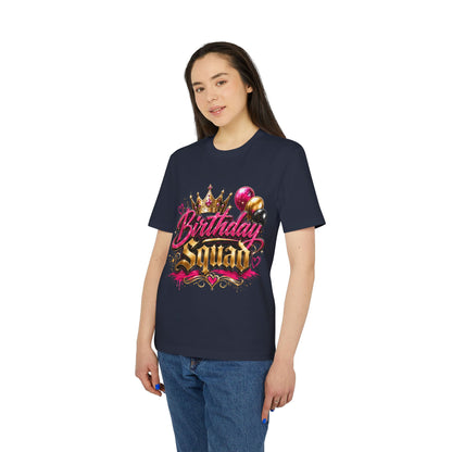 Birthday Squad T-Shirt — Glam Crown & Balloons Party Tee