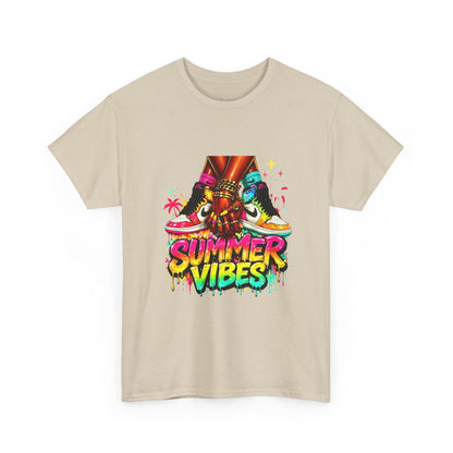 Summer Vibes T-Shirt — Colorful Tropical Skateboard Graphic Tee