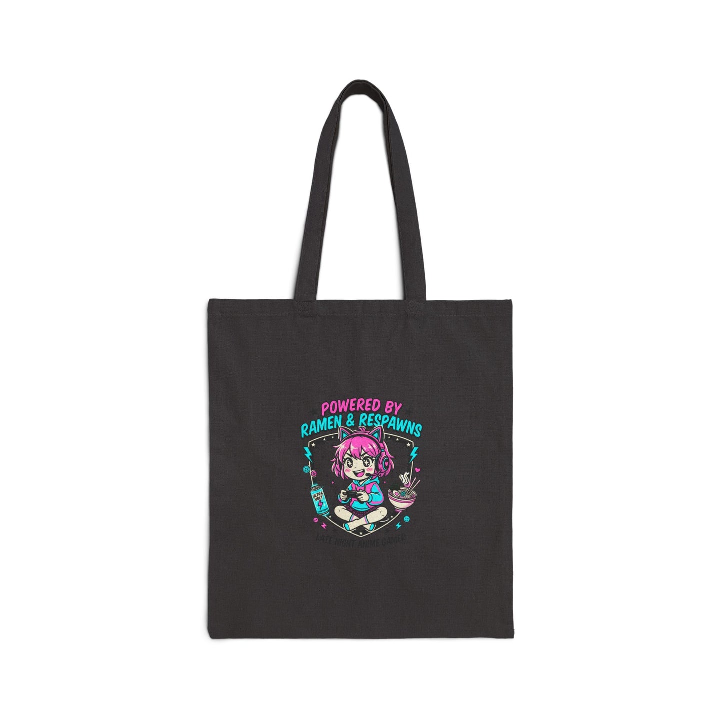 Chibi Gamer Anime Aesthetic Tote, kawaii manga panel, pastel magical-girl vibes
