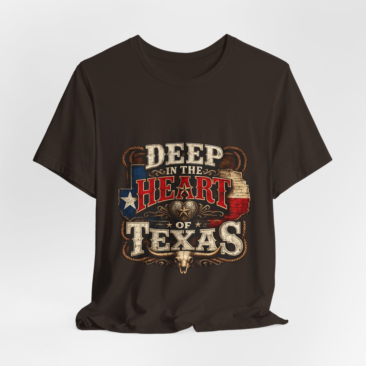 Deep in the Heart of Texas T‑Shirt — Vintage Texas Flag Graphic Tee