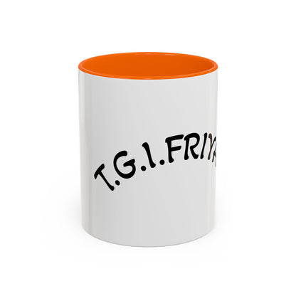 T.G.I. Friyay Accent Coffee Mug - 11/15oz Ceramic Mug for Office, Weekend Vibes & Gift