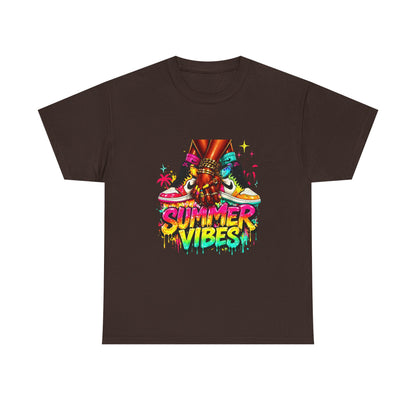 Summer Vibes T-Shirt — Colorful Tropical Skateboard Graphic Tee