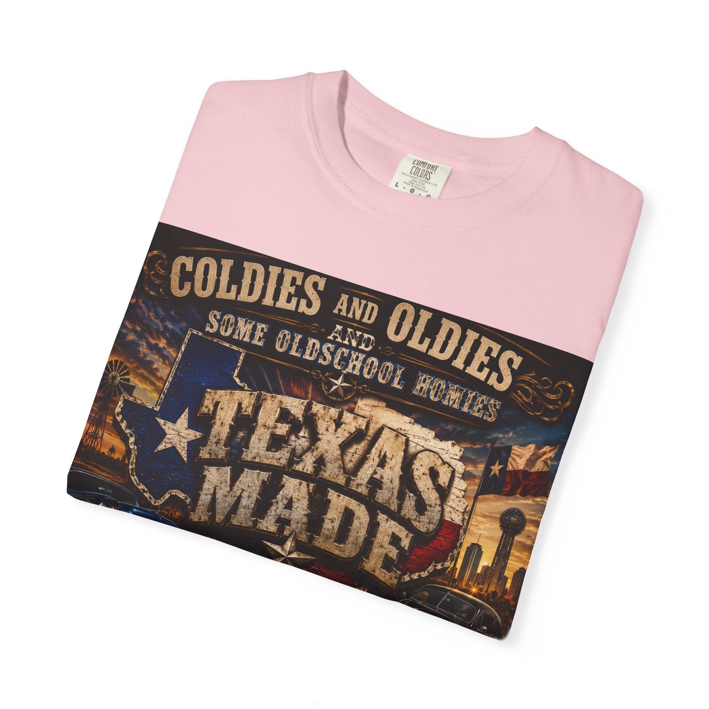 Texas Made Vintage Car T-Shirt — "Hello Motha Fuckaaaa" Back Print