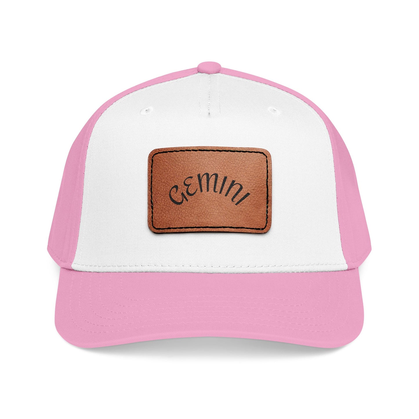 Mid Profile Baseball Cap with Leather Patch (Rectangle)
