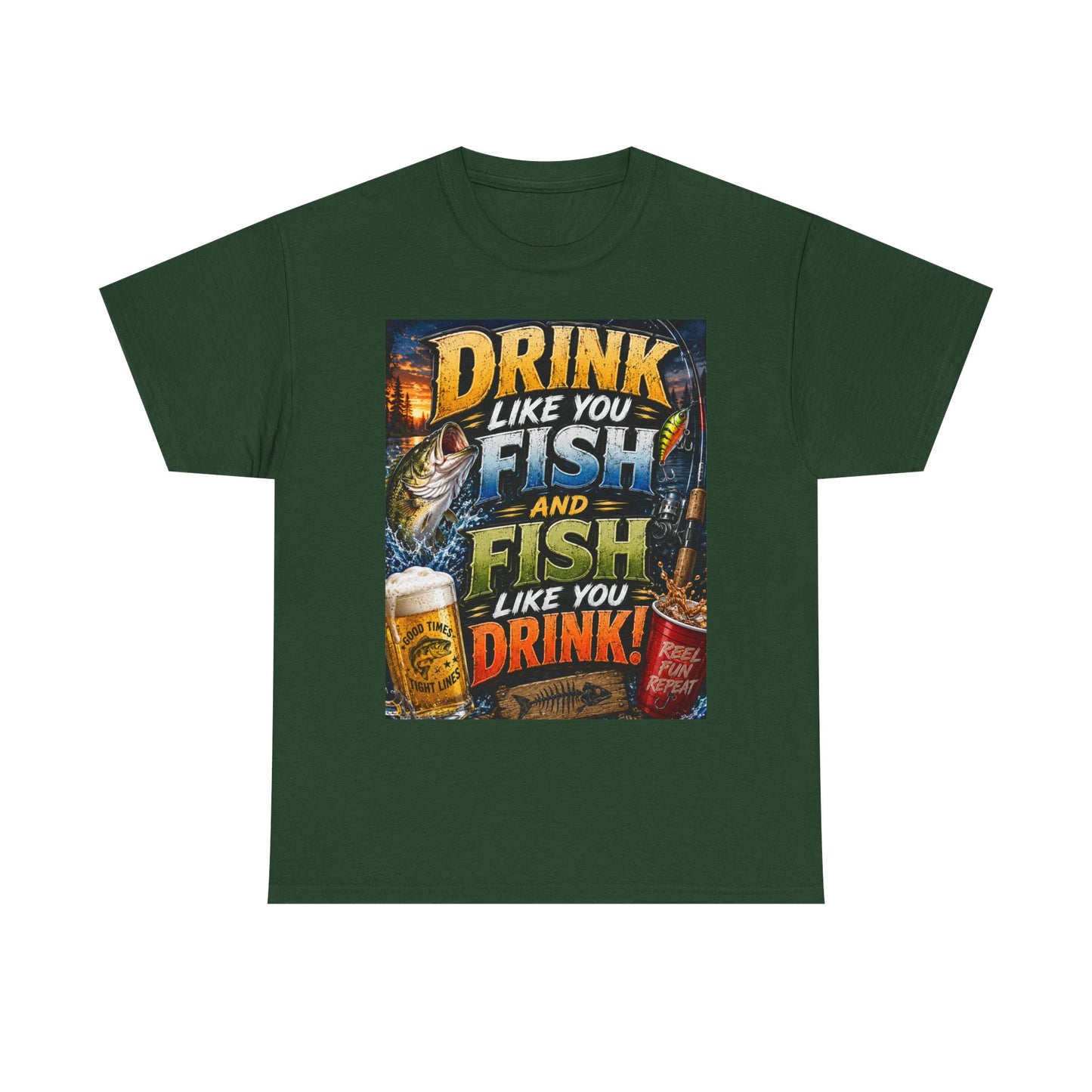 Drink Like You Fish T‑Shirt — Fishing & Beer Graphic Tee