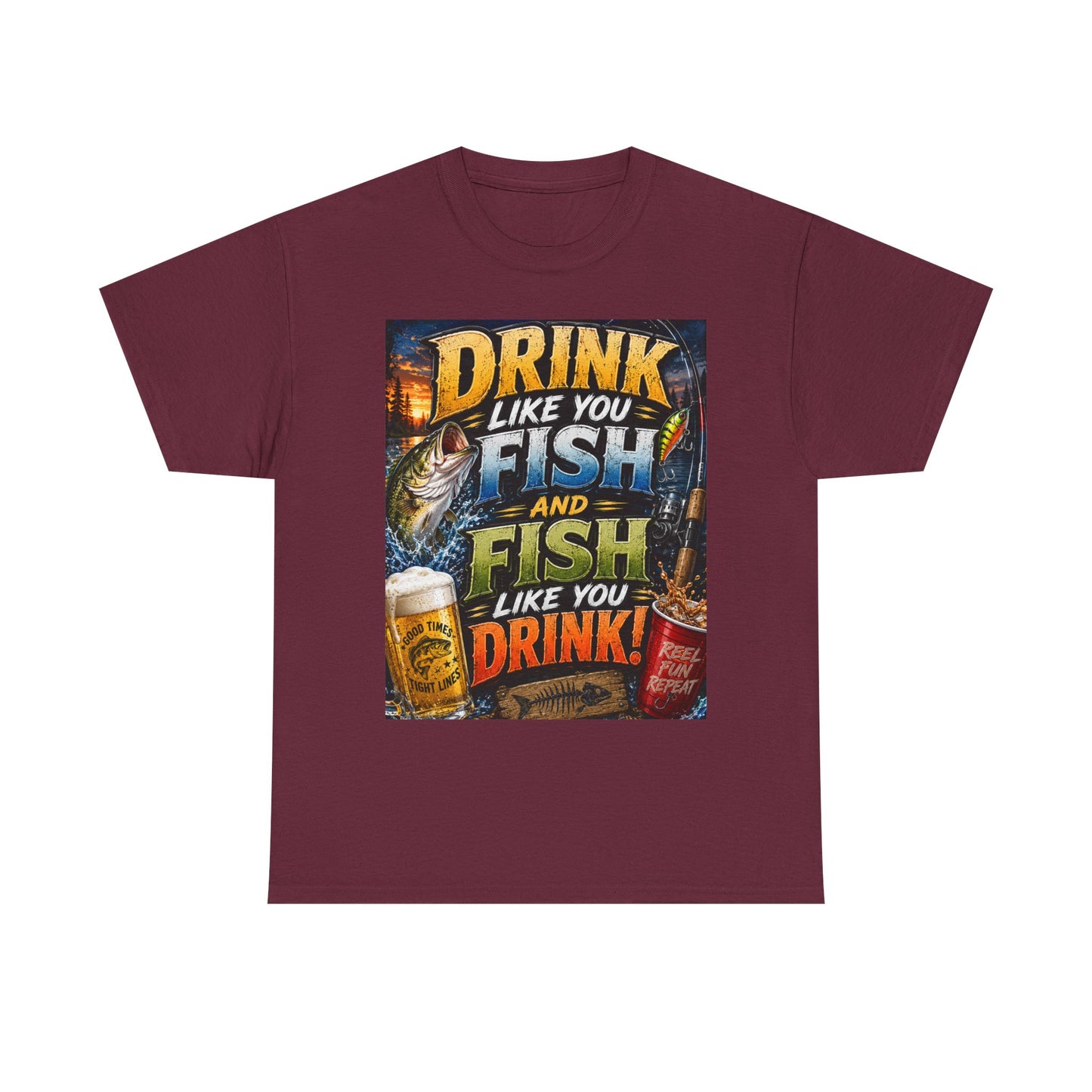 Drink Like You Fish T‑Shirt — Fishing & Beer Graphic Tee