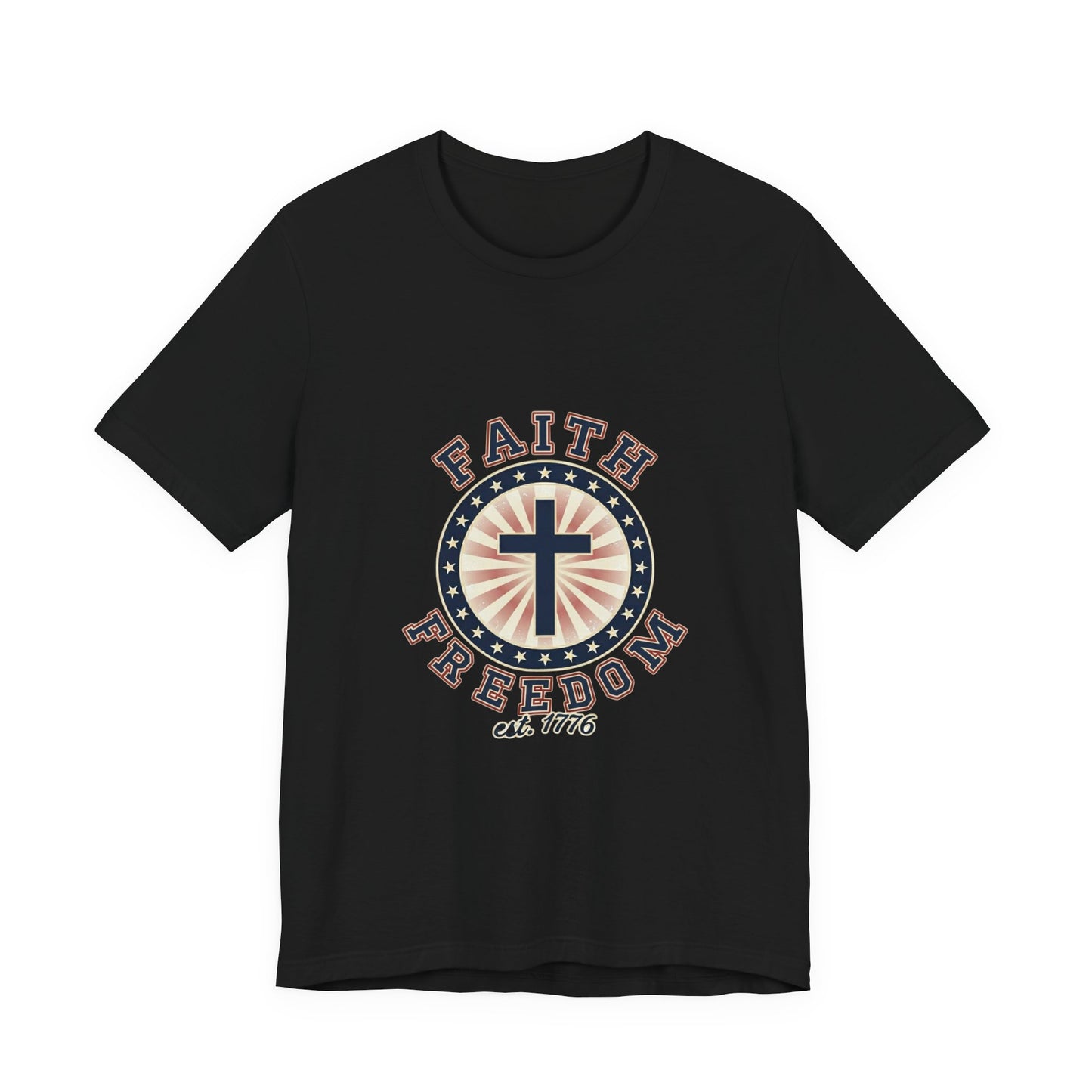 Faith & Freedom cross tee, Patriotic Vintage Americana July 4th