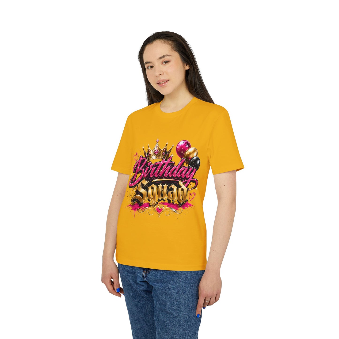 Birthday Squad T-Shirt — Glam Crown & Balloons Party Tee