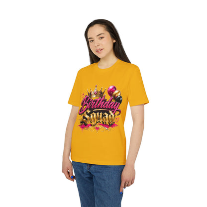 Birthday Squad T-Shirt — Glam Crown & Balloons Party Tee