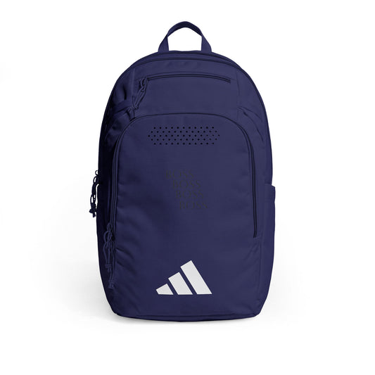 Navy adidas Defender 5 backpack with front zip pocket and embroidered adidas logo