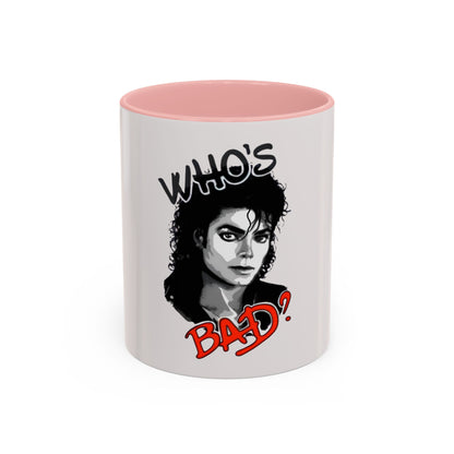 Michael Jackson "Who's Bad?" Accent Coffee Mug