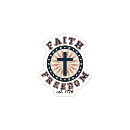 Faith & Freedom Cross Sticker | Patriotic, Faith-Based 4th of July