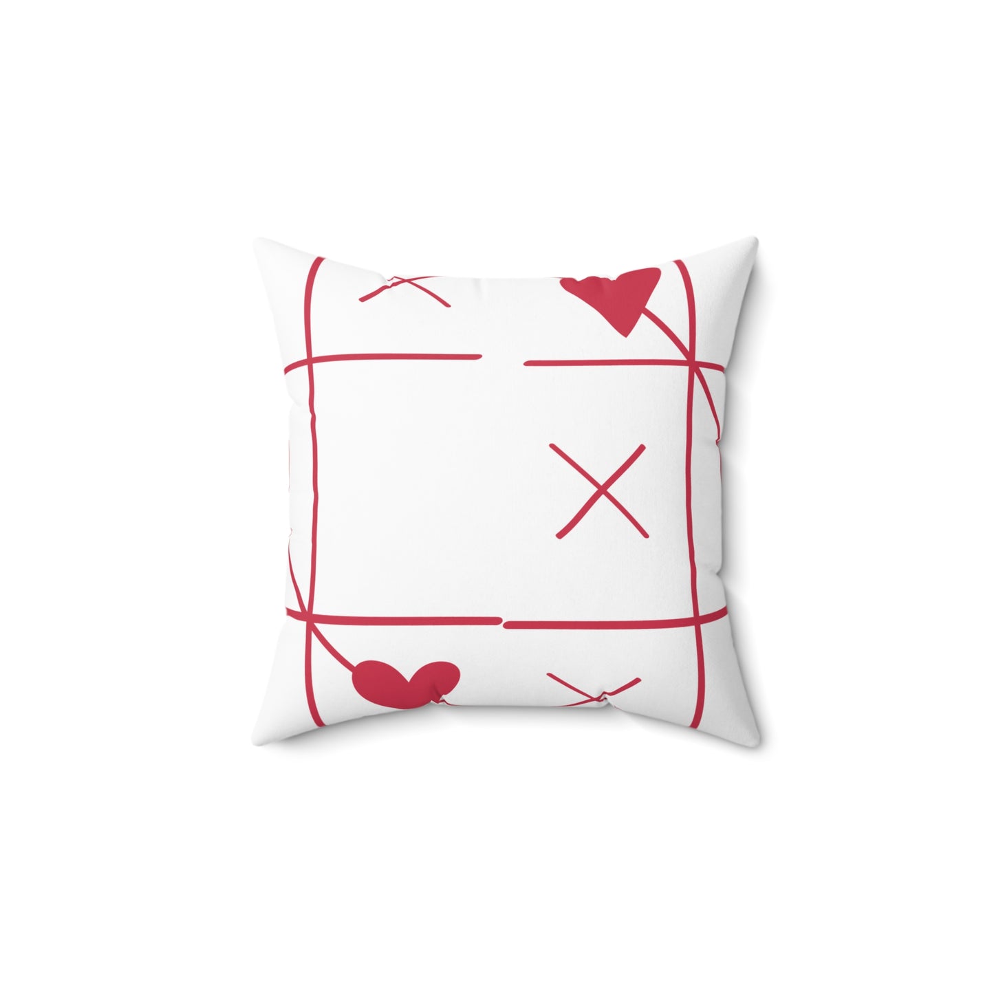 Valentine Tic-Tac-Toe Heart Throw Pillow