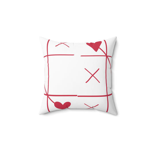 Valentine Tic-Tac-Toe Heart Throw Pillow