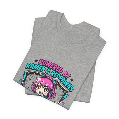 Late Night Anime Gamer Tee | chibi kawaii, manga panel, neon pastel aesthetic