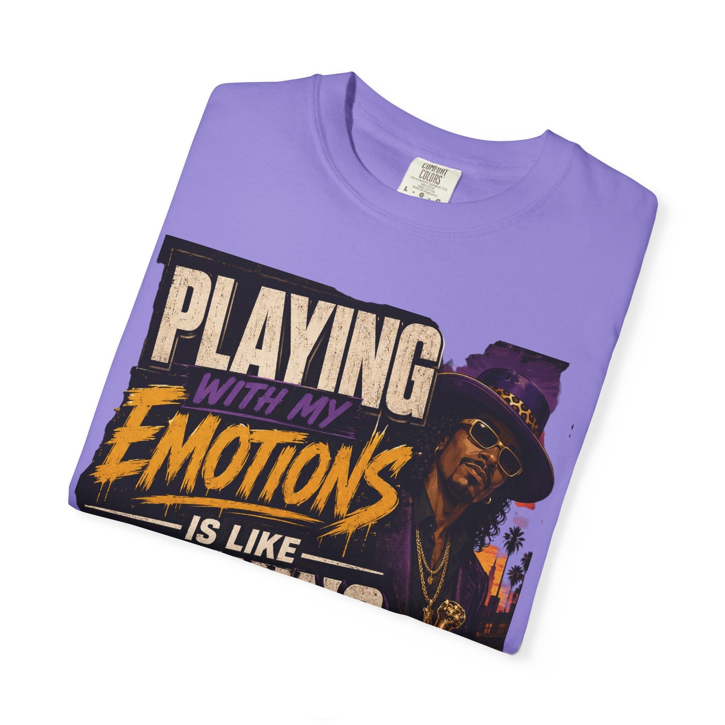 Playing with My Emotions Is Like Playing with My Money T-Shirt — Retro Pimp Illustration Graphic Tee