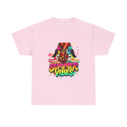 Summer Vibes T-Shirt — Colorful Tropical Skateboard Graphic Tee