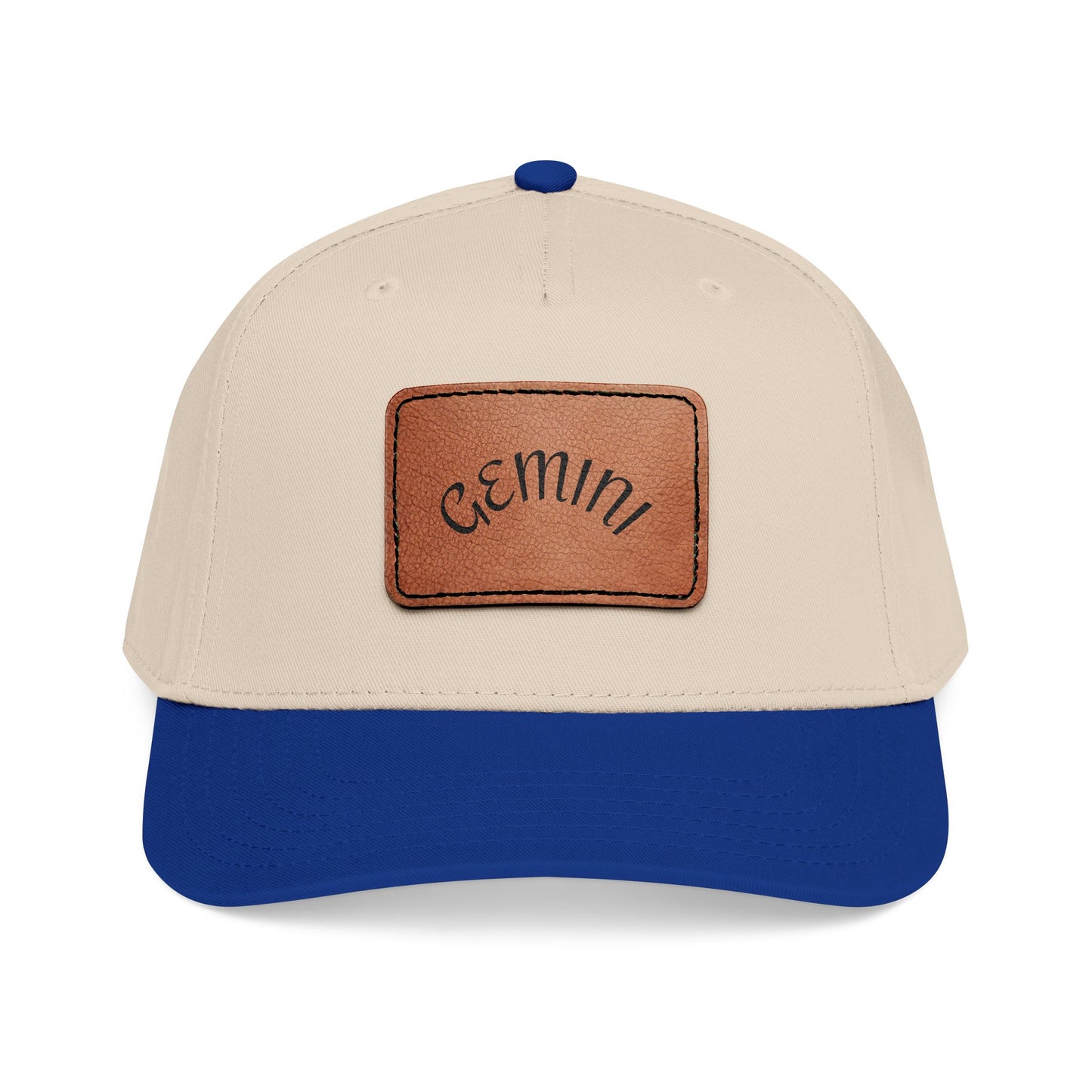 Mid Profile Baseball Cap with Leather Patch (Rectangle)