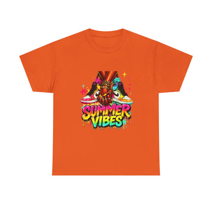 Summer Vibes T-Shirt — Colorful Tropical Skateboard Graphic Tee