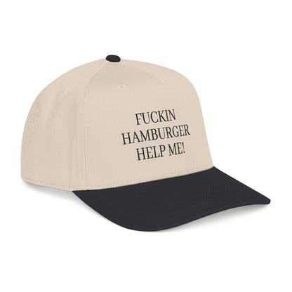 Embroidered 'Fuckin Hamburger Help Me!' Baseball Cap