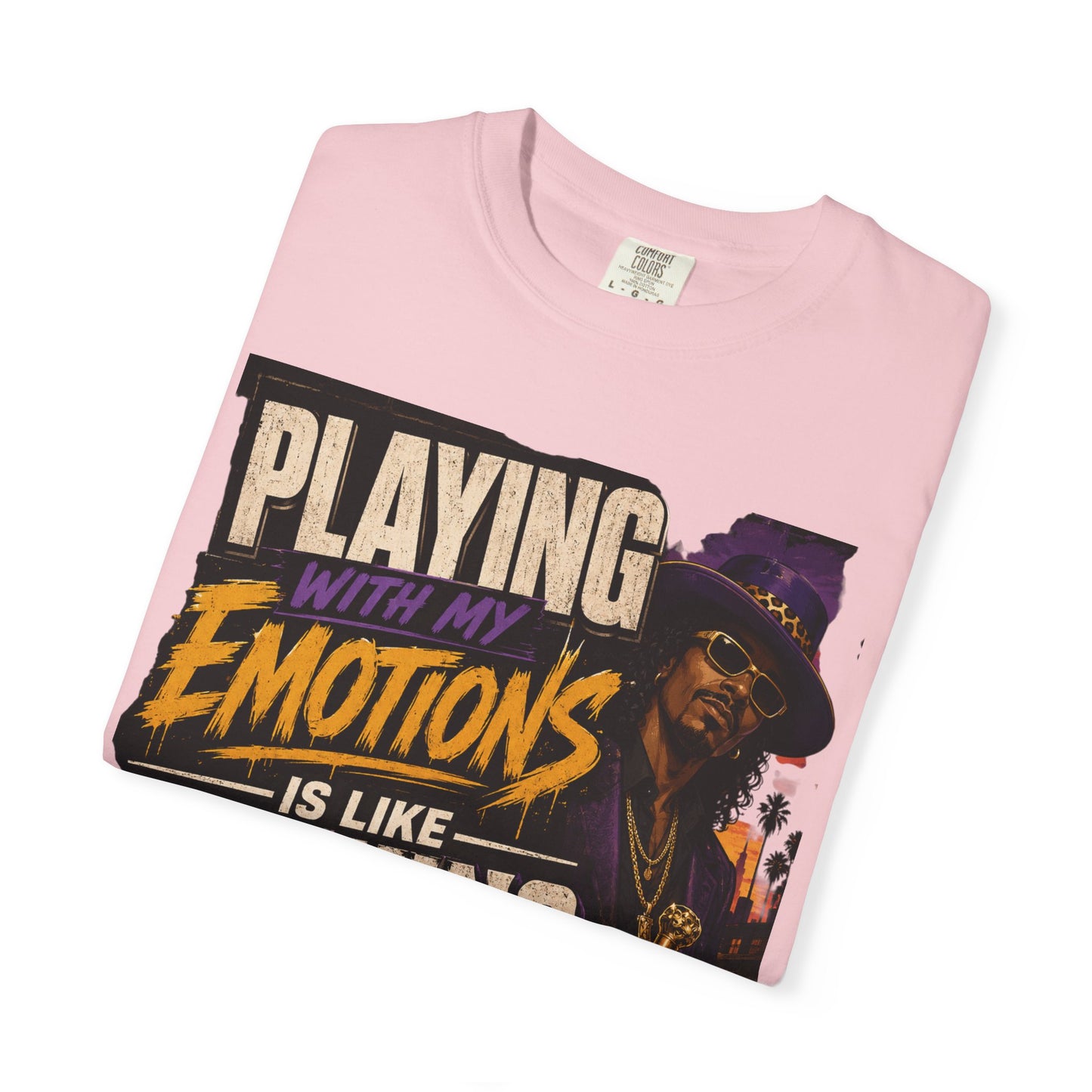 Playing with My Emotions Is Like Playing with My Money T-Shirt — Retro Pimp Illustration Graphic Tee