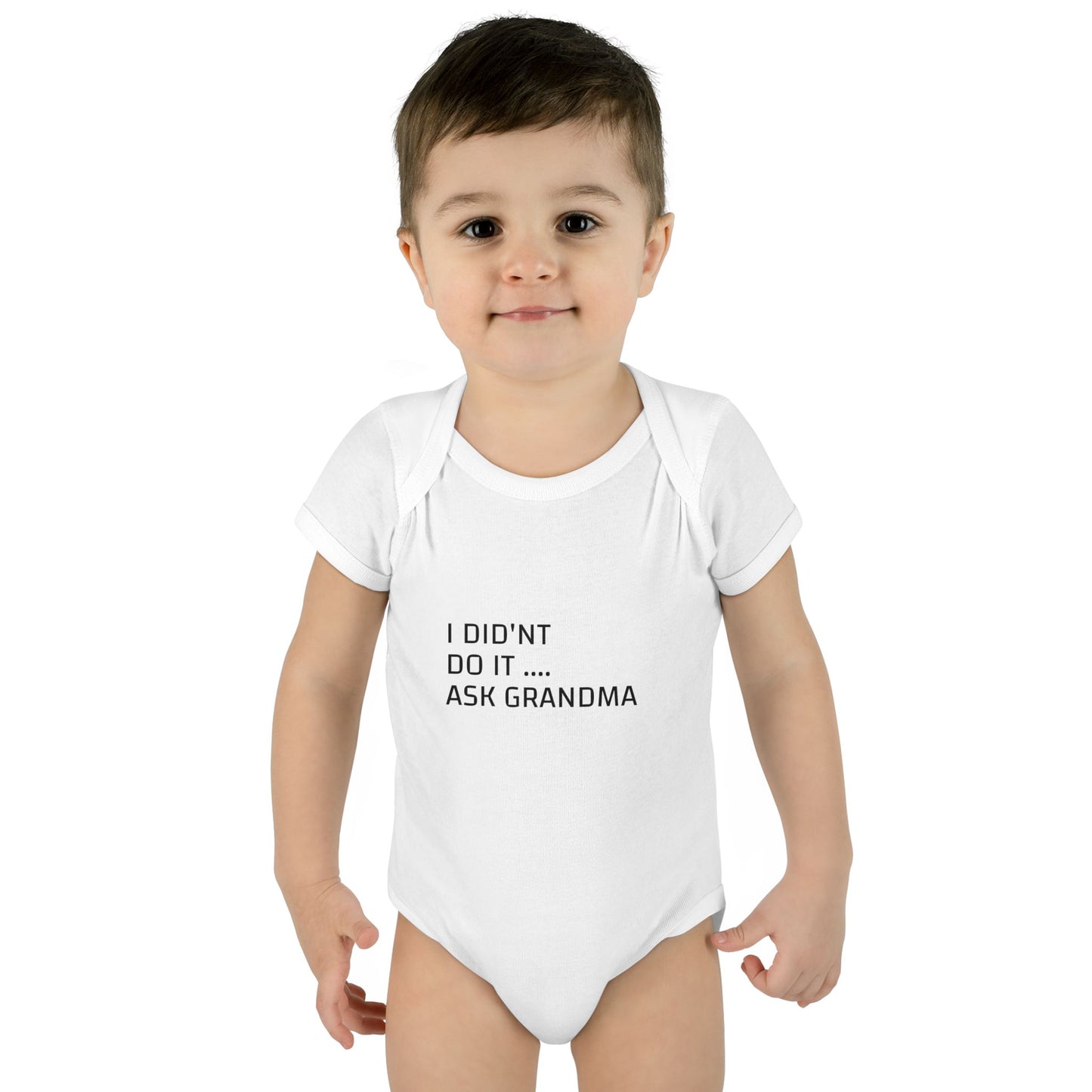 Infant Bodysuit – "I Didn't Do It... Ask Grandma" Cute Baby One-Piece