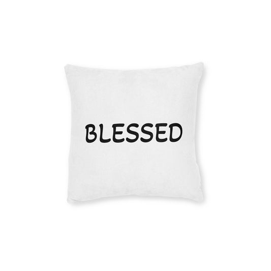 Blessed Square Pillow – Minimalist Inspirational Throw Pillow
