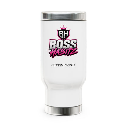 Boss Habitz 'Gettin Money' 14oz Stainless Travel Mug with Handle