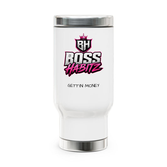 Boss Habitz 'Gettin Money' 14oz Stainless Travel Mug with Handle