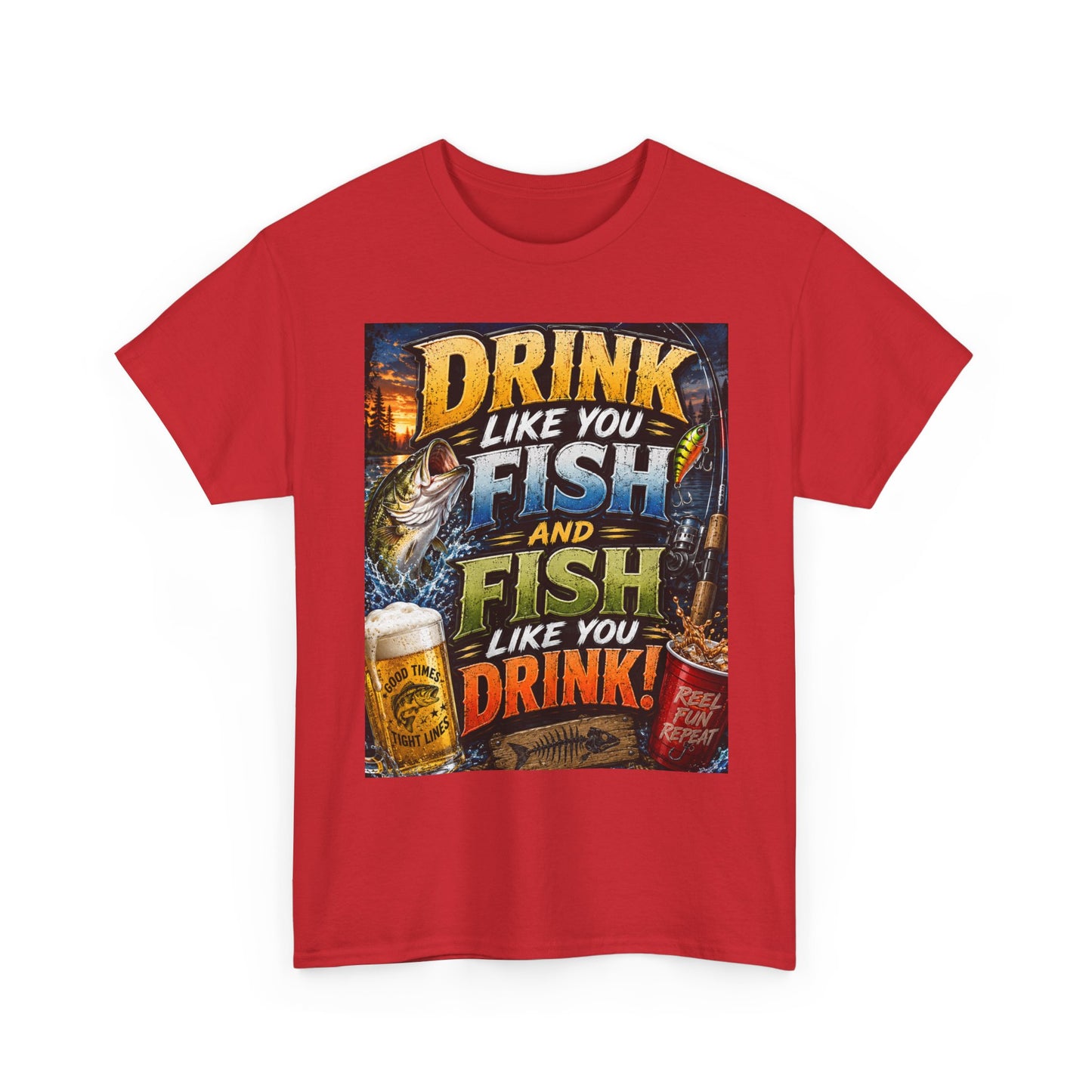 Drink Like You Fish T‑Shirt — Fishing & Beer Graphic Tee