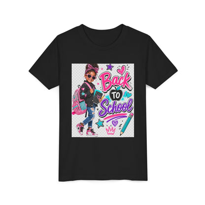 Back to School Kids Tee — Colorful Girl Backpack Design
