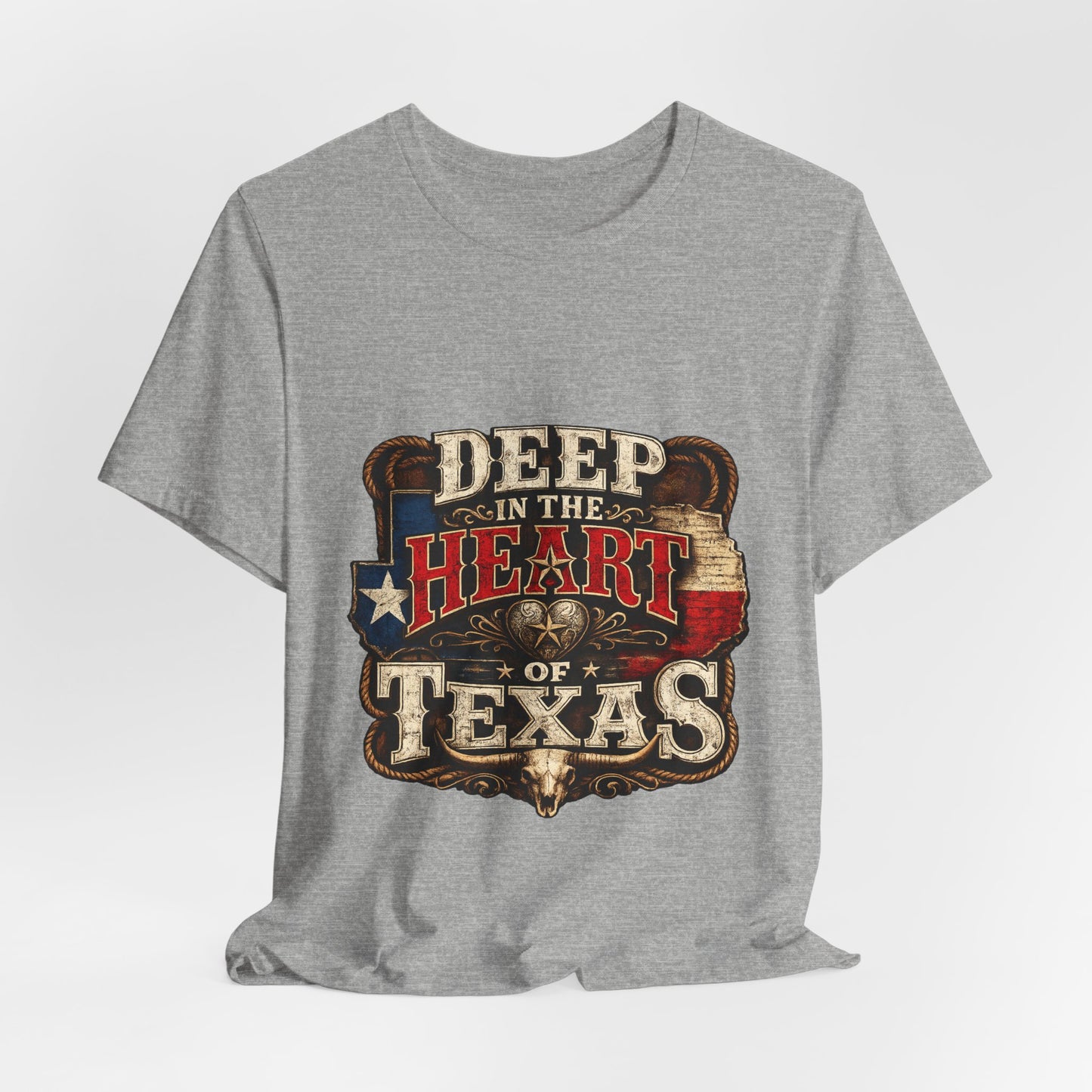 Deep in the Heart of Texas T‑Shirt — Vintage Texas Flag Graphic Tee
