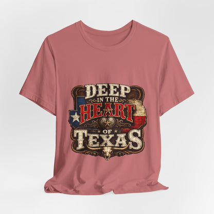 Deep in the Heart of Texas T‑Shirt — Vintage Texas Flag Graphic Tee