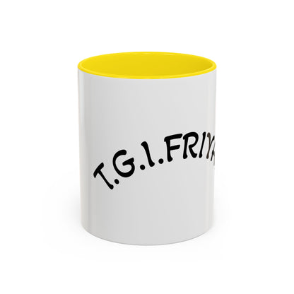 T.G.I. Friyay Accent Coffee Mug - 11/15oz Ceramic Mug for Office, Weekend Vibes & Gift