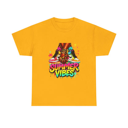 Summer Vibes T-Shirt — Colorful Tropical Skateboard Graphic Tee