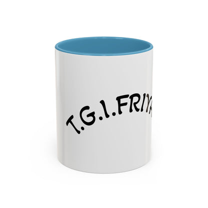 T.G.I. Friyay Accent Coffee Mug - 11/15oz Ceramic Mug for Office, Weekend Vibes & Gift