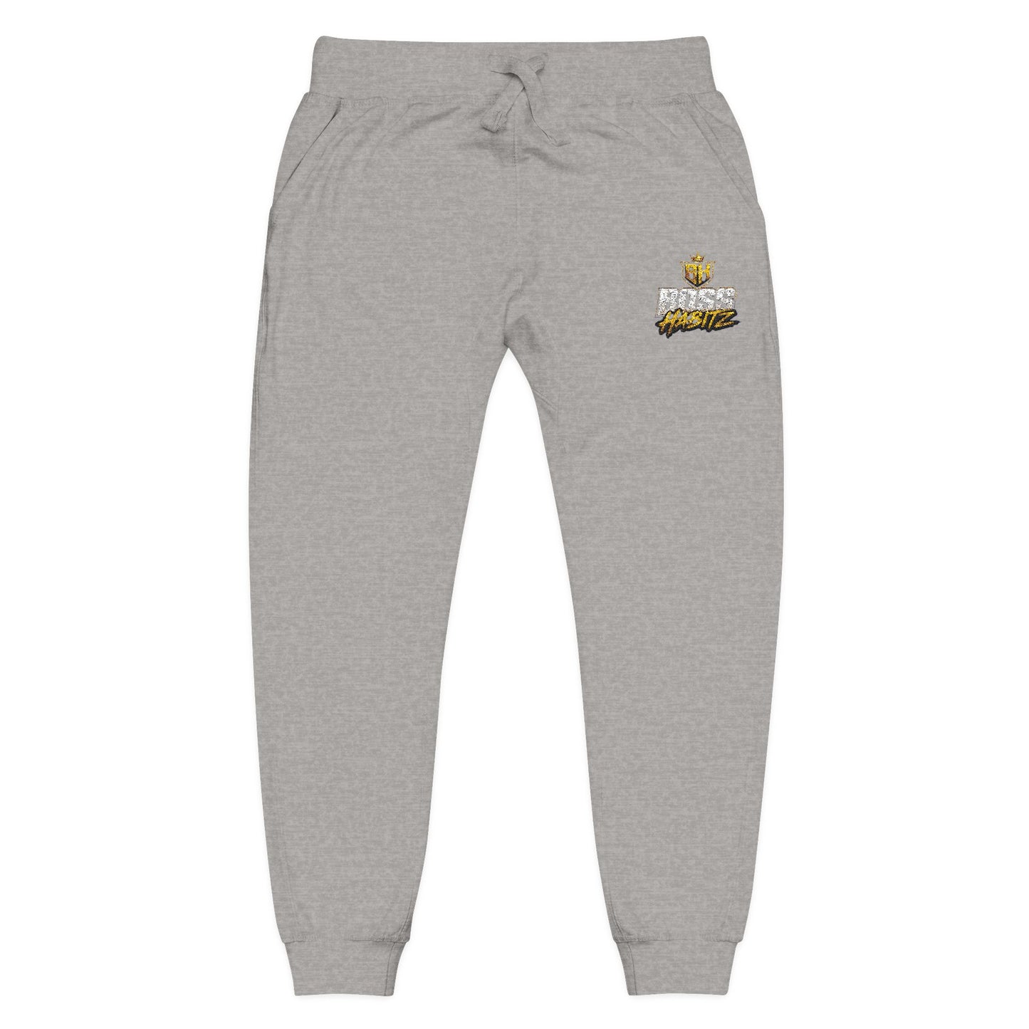 Embroidered White Fleece Sweatpants — Cozy 'Good Vibes' Accent