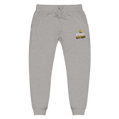 Embroidered White Fleece Sweatpants — Cozy 'Good Vibes' Accent
